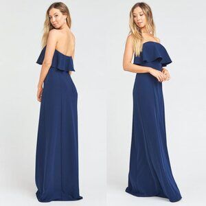 Show Me Your Mumu Strapless Maxi Dress in Blue
